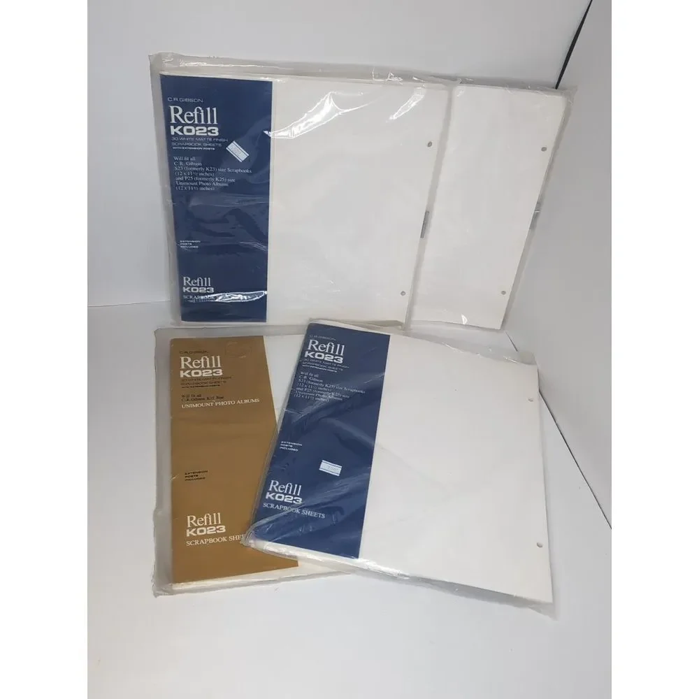 C.R. Gibson Refill K023 White Matte Finish 4 Total Packs - 114 Total Pages READ